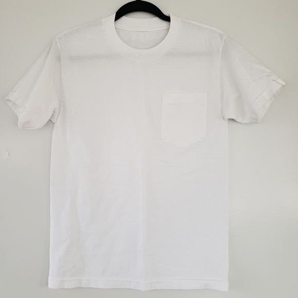 plain white pocket tee